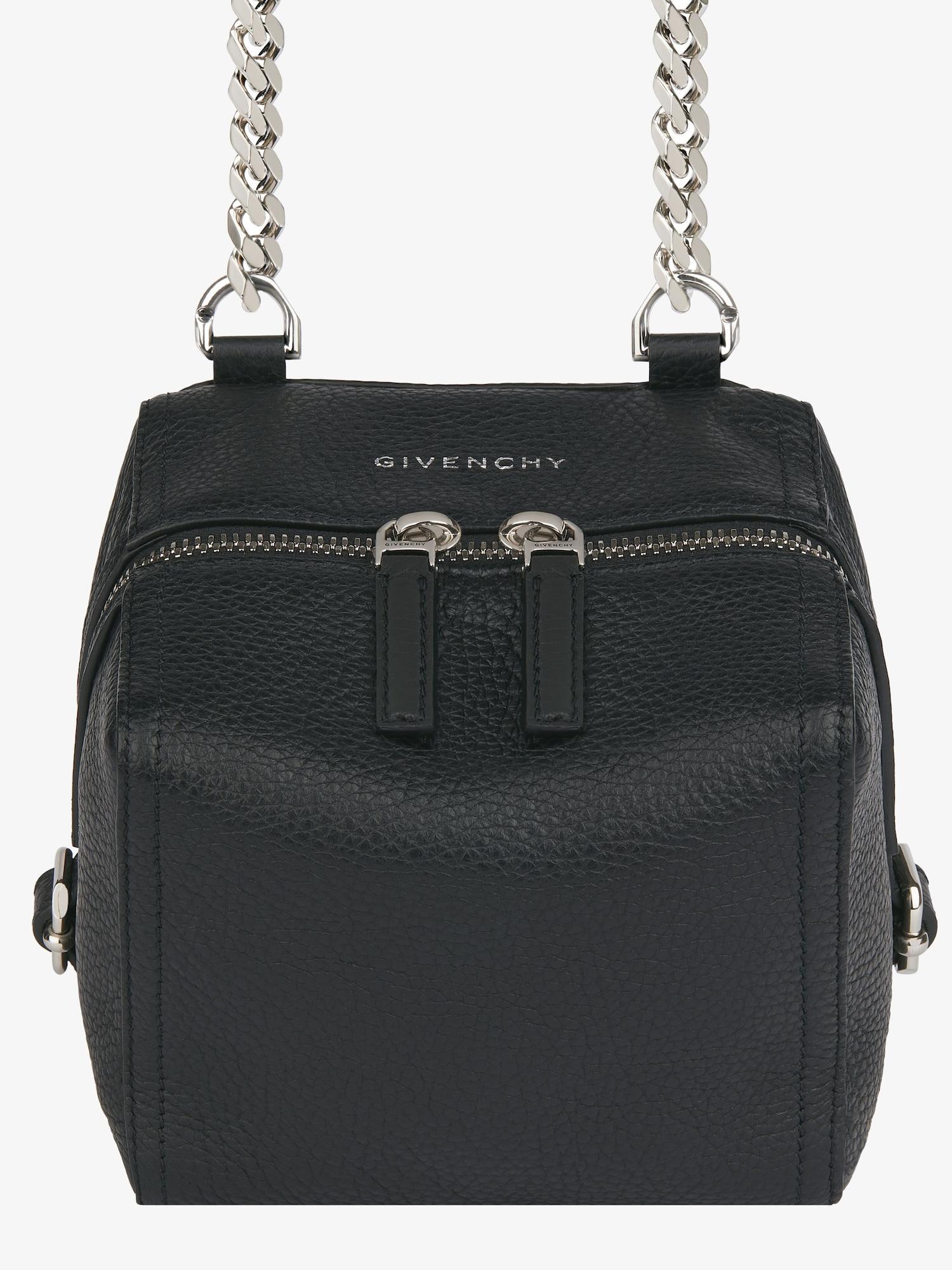 Mini Pandora bag in grained leather with chain Product Image