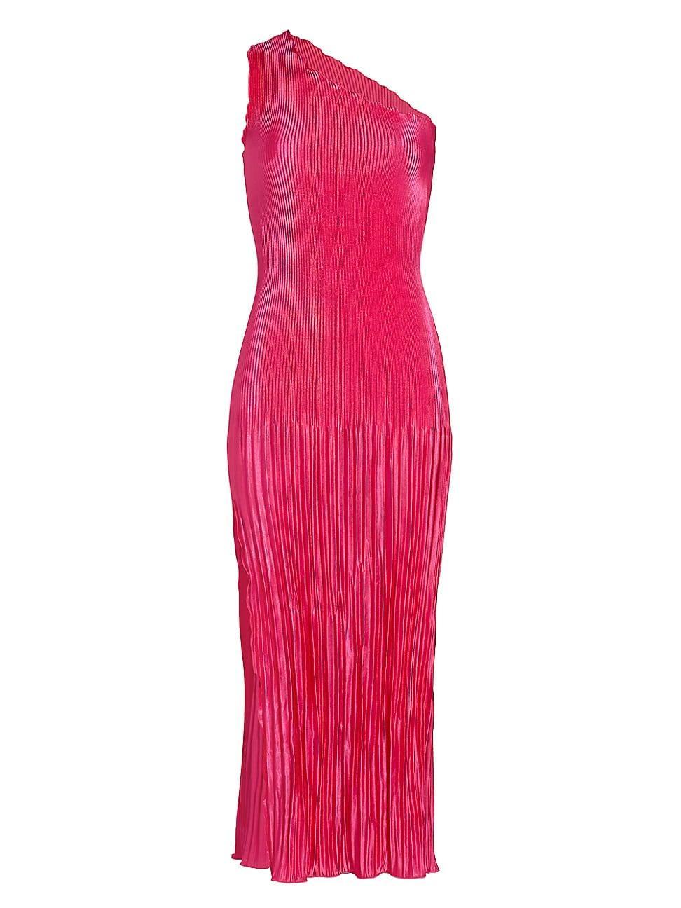 Womens Gigi Satin One-Shoulder Midi-Dress Product Image