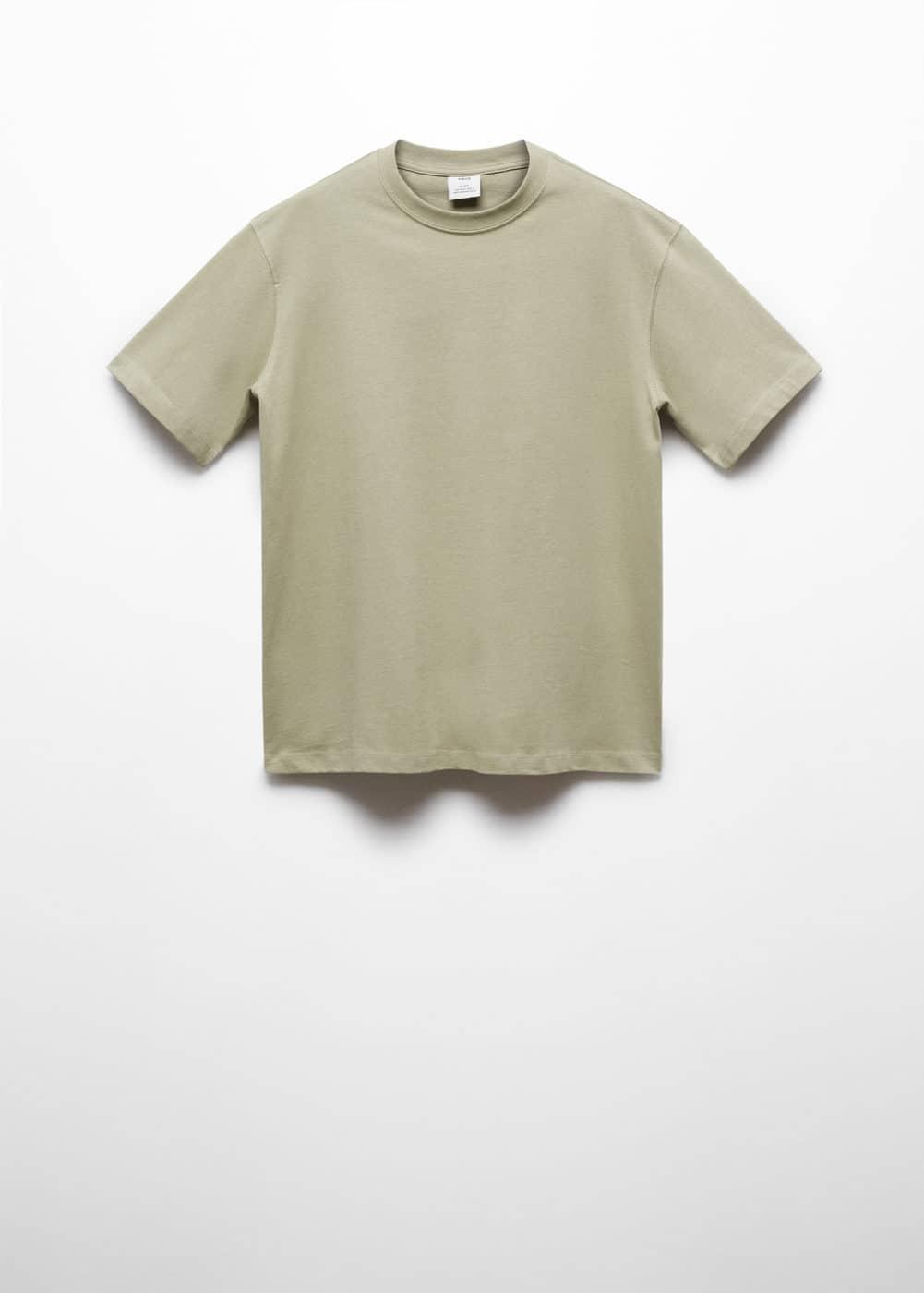 MANGO MAN - Basic 100% cotton relaxed-fit t-shirt medium greenMen Product Image