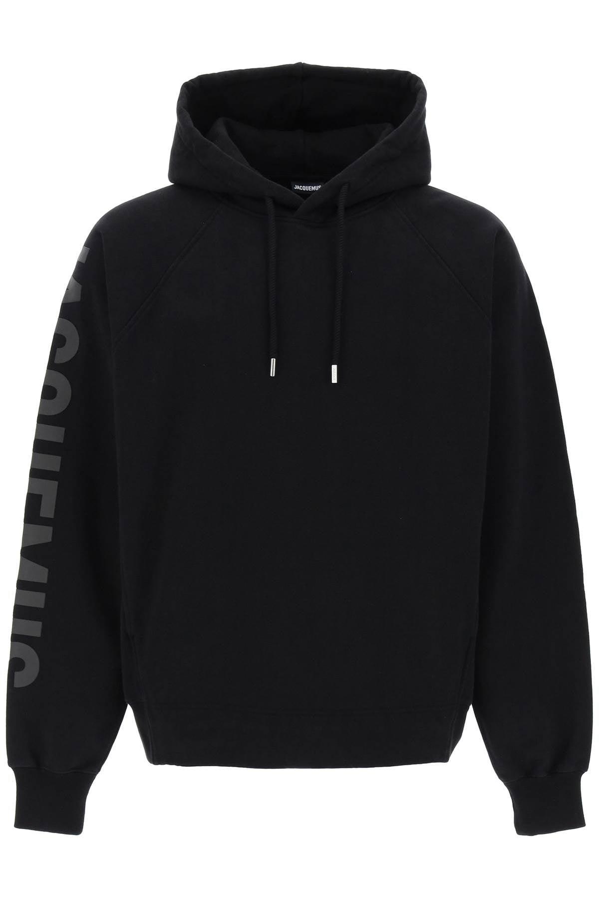 JACQUEMUS Le Hoodie Typo Hoodie In Black Product Image