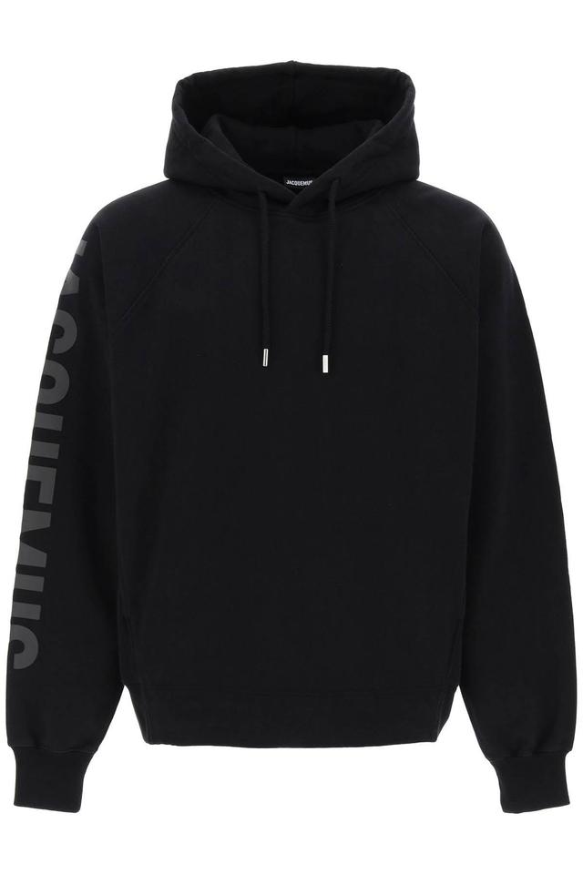 JACQUEMUS Le Hoodie Typo Hoodie In Black Product Image