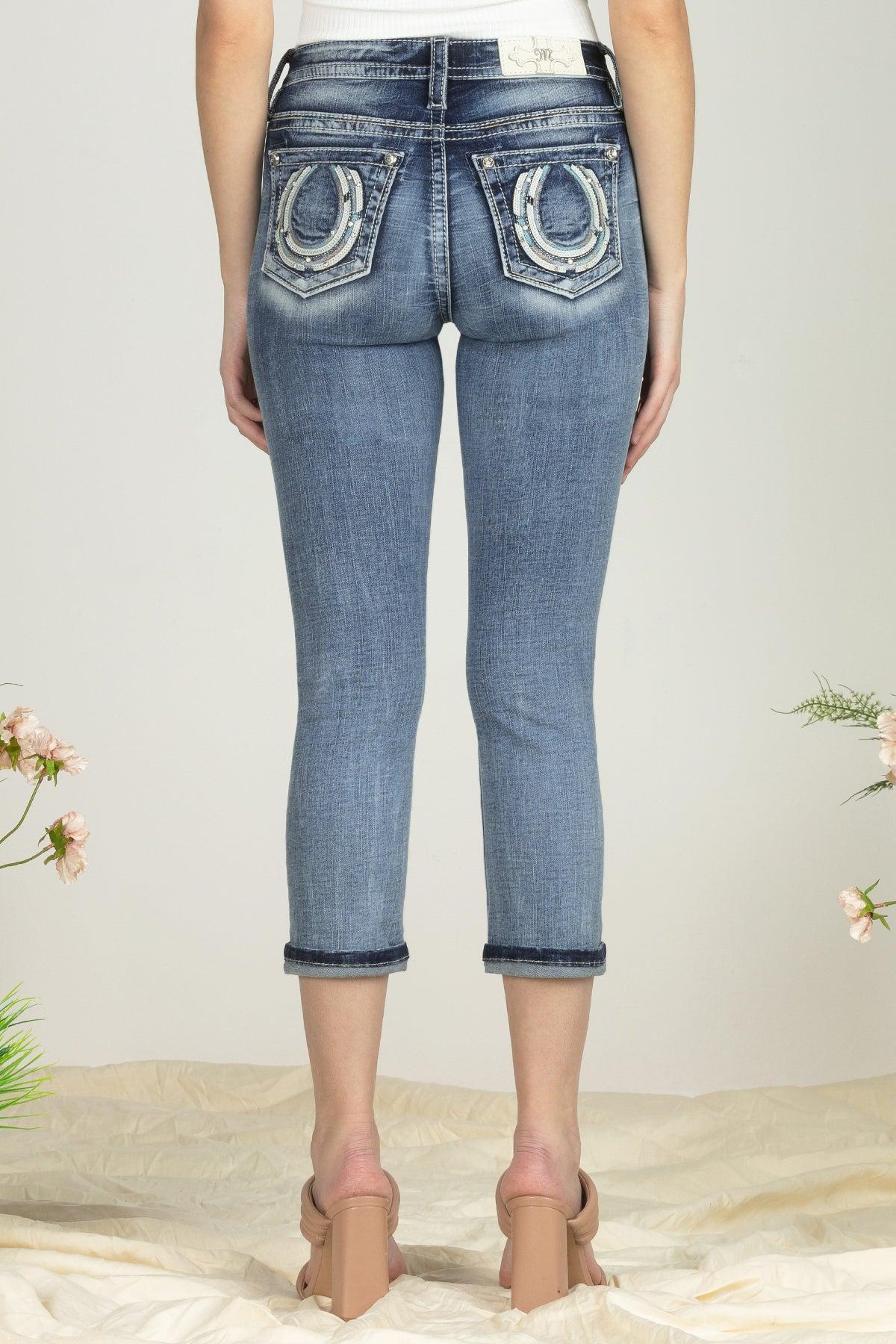 Horseshoe Blues Denim Capri Product Image