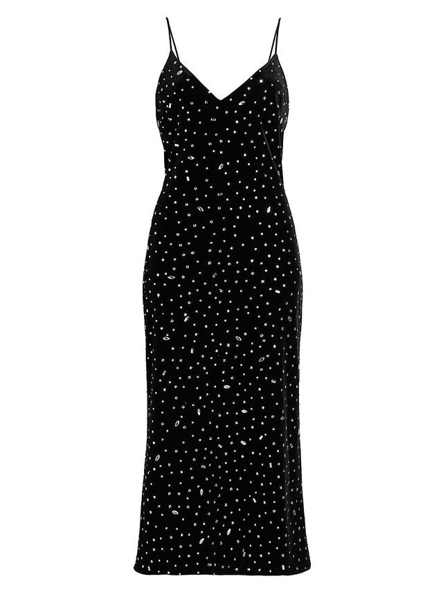 Womens Ivy Embellished Velvet Cami Midi-Dress Product Image