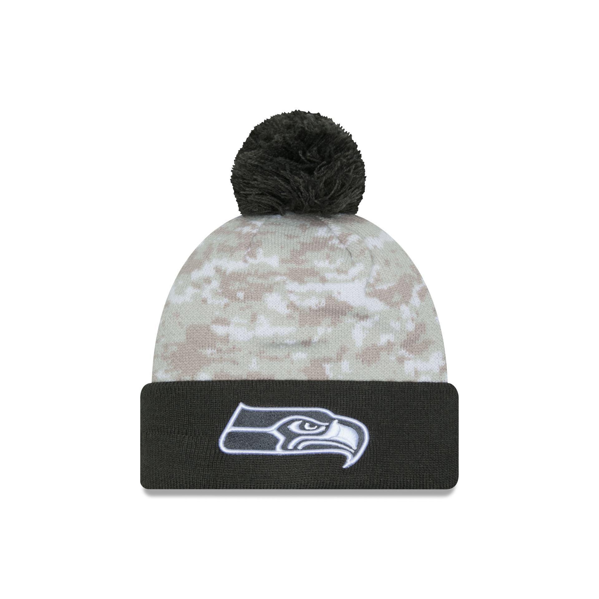 Seattle Seahawks 2024 Salute to Service Pom Knit Hat Male Product Image