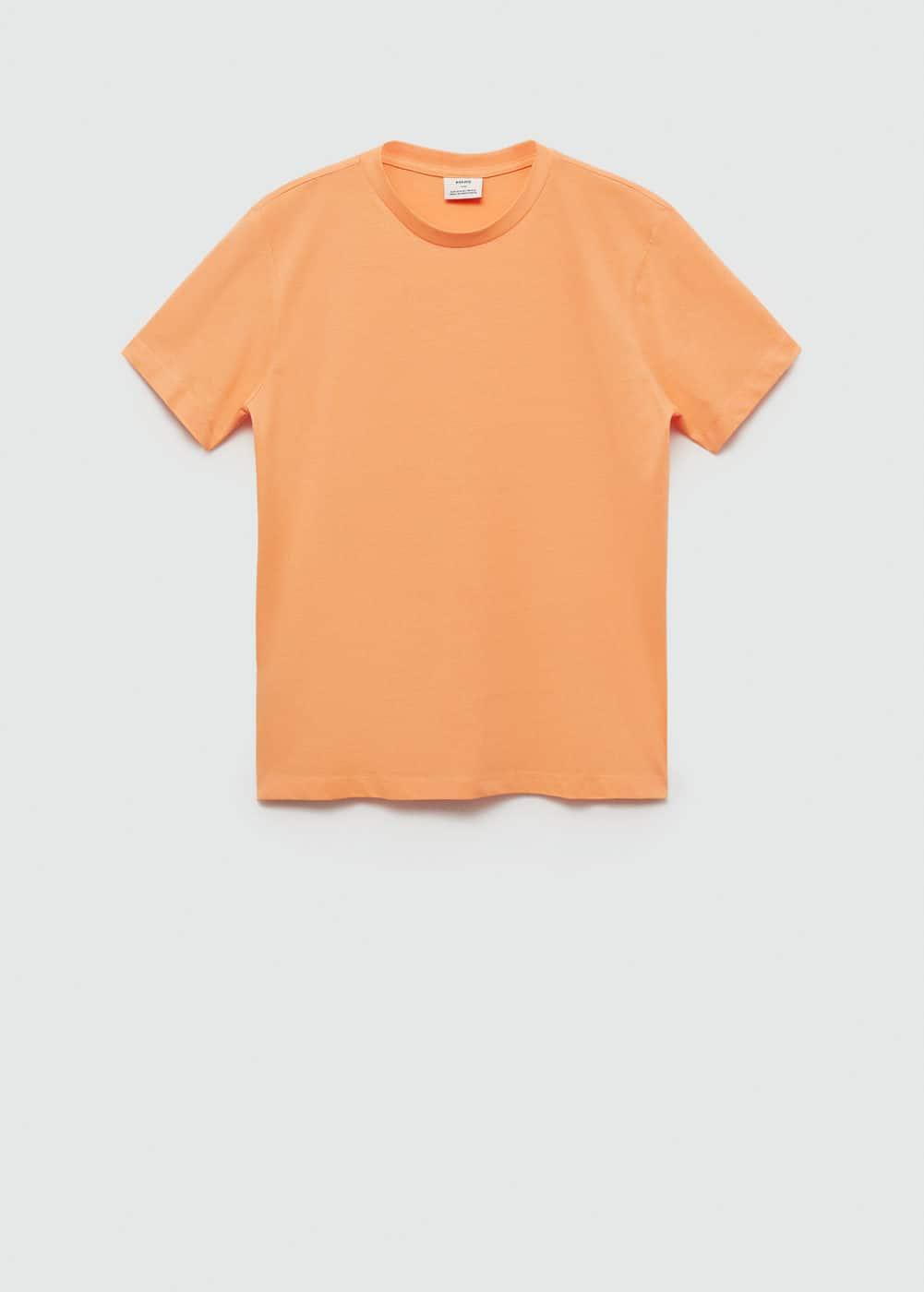 MANGO MAN - Basic cotton stretch T-shirt orangeMen Product Image