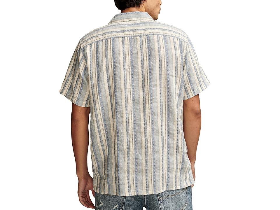 Lucky Brand Mens Striped Linen Camp Collar Shirt Product Image