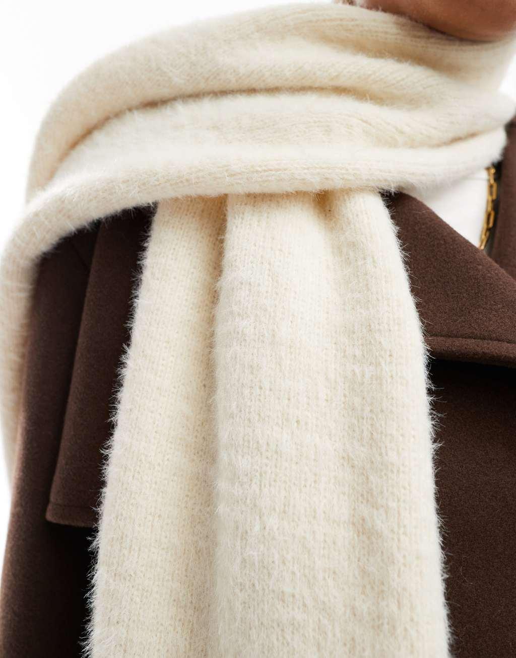 Cotton On fluffy scarf in ecru Product Image