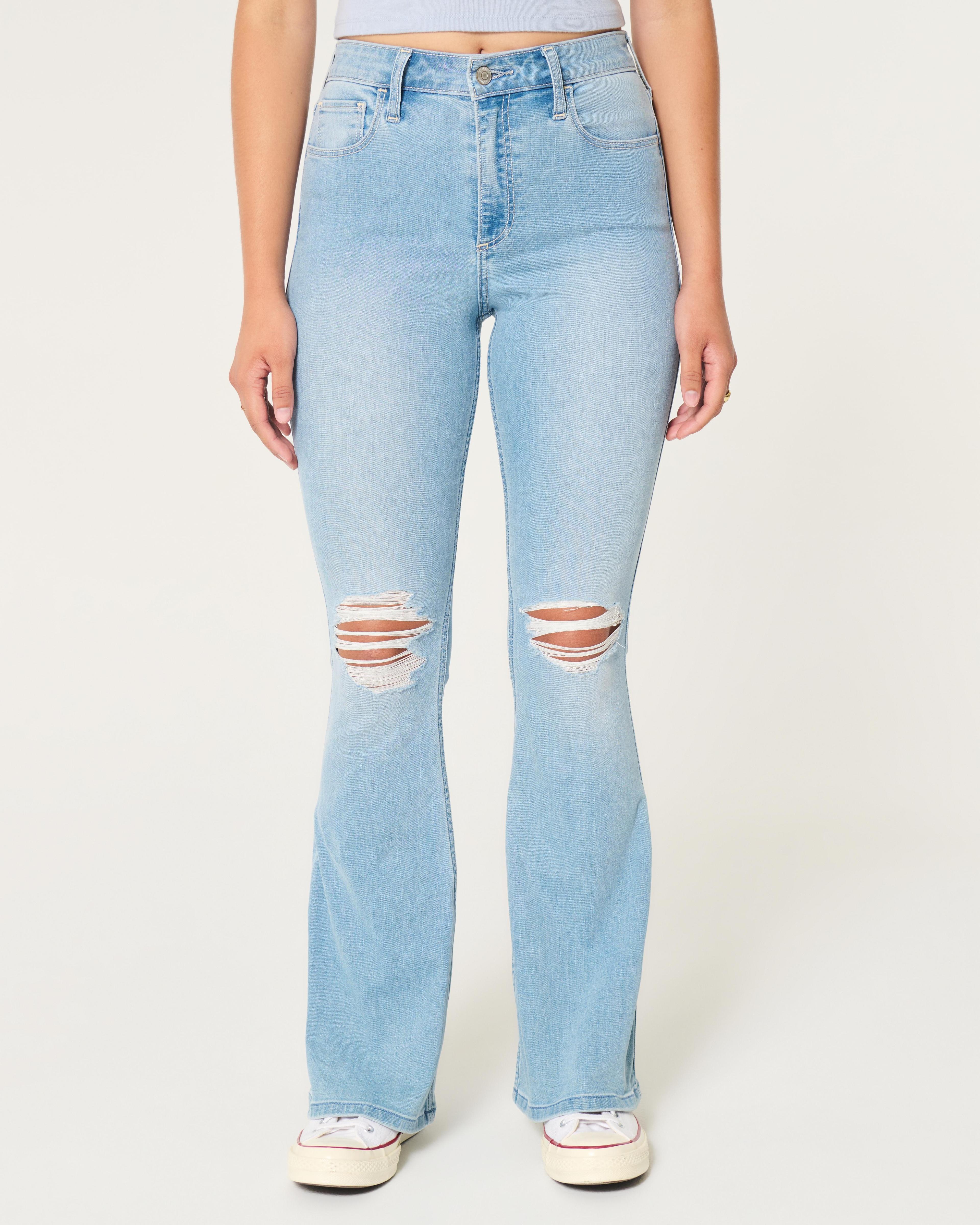 Curvy High-Rise Dark Wash Flare Jeans Product Image