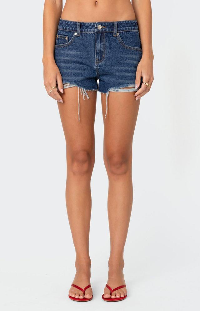 Edikted Women's Fern Mid Rise Denim Shorts Product Image