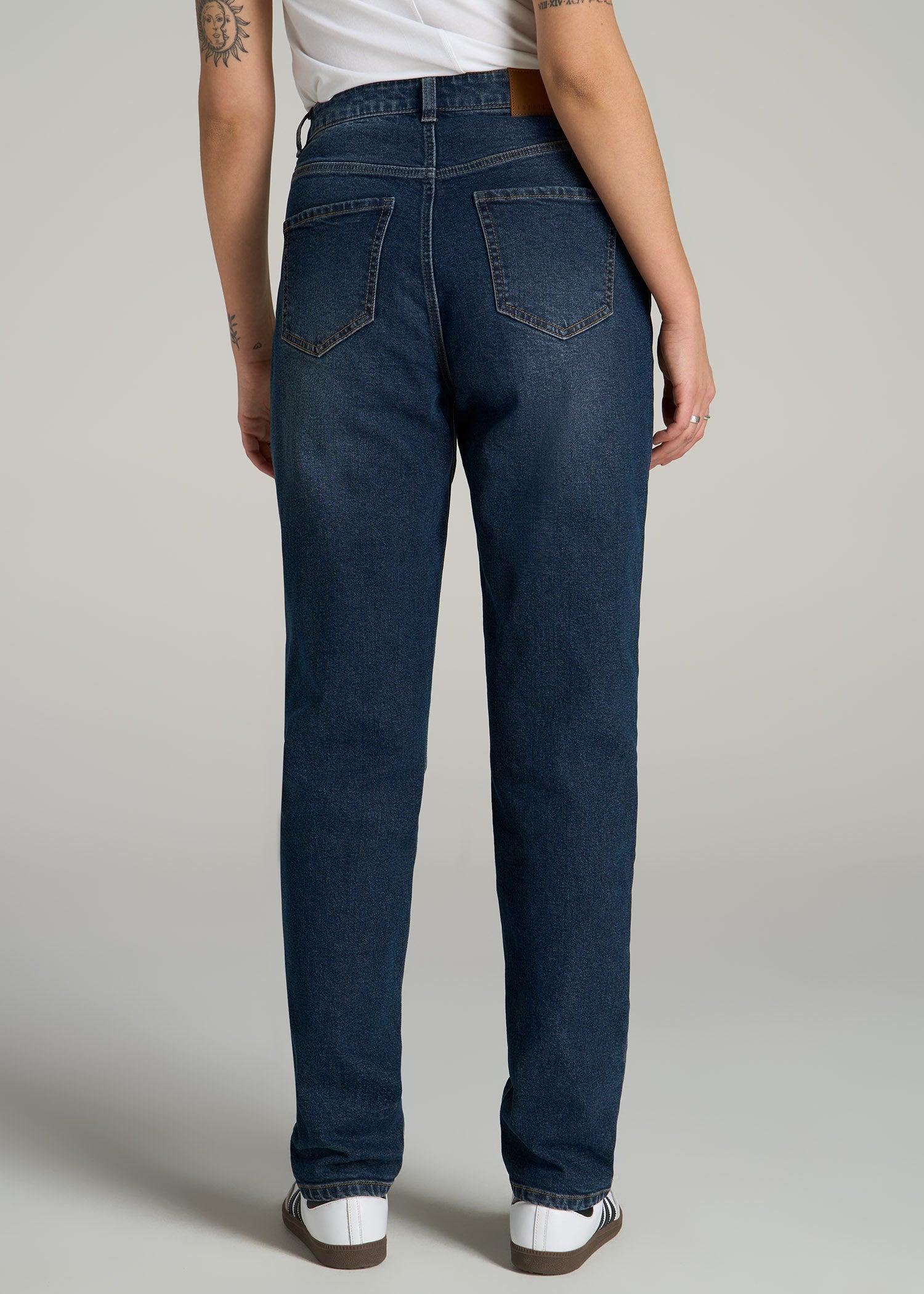 Emma High Rise Relaxed Tapered Tall Women's Jeans in Faded Dark Indigo Female Product Image