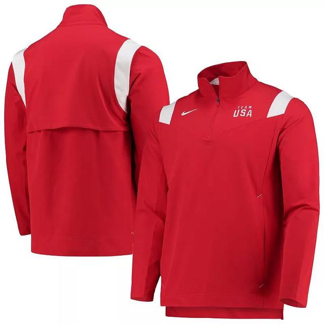 Mens Nike Red Team USA On-Field Quarter-Zip Jacket Product Image