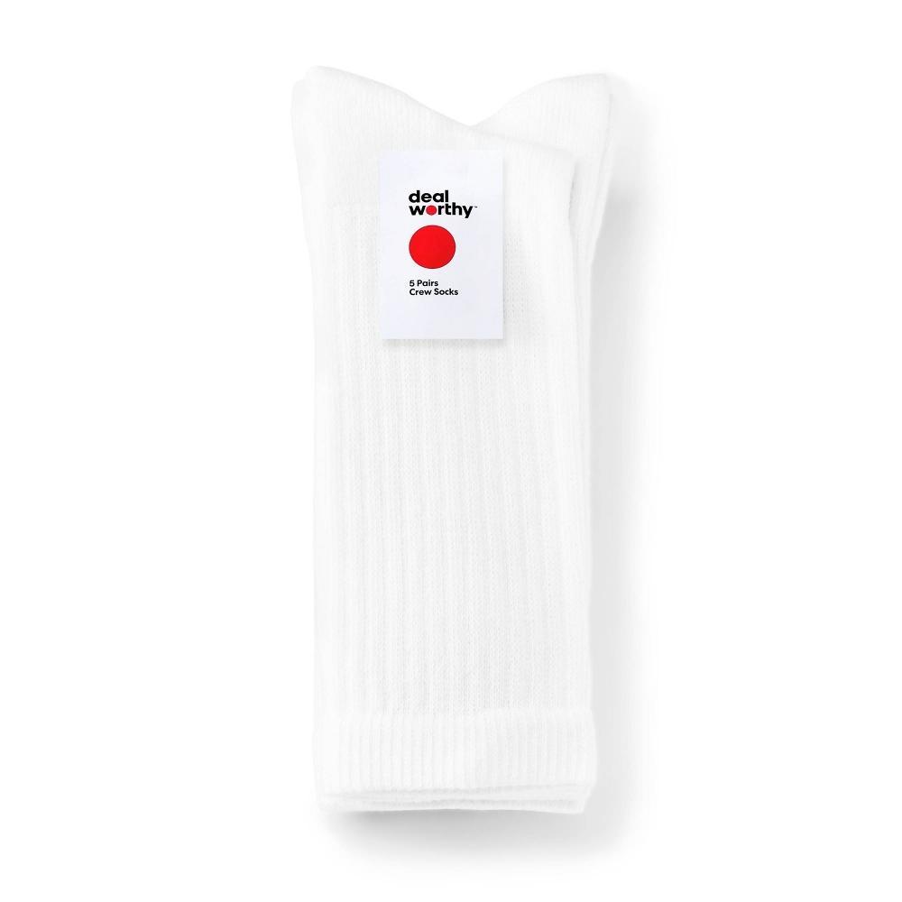 Mens Crew Socks 5pk - Dealworthy 6-12 Product Image