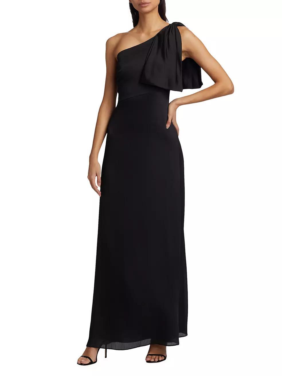 Chelsea One-Shoulder Bow Gown Product Image