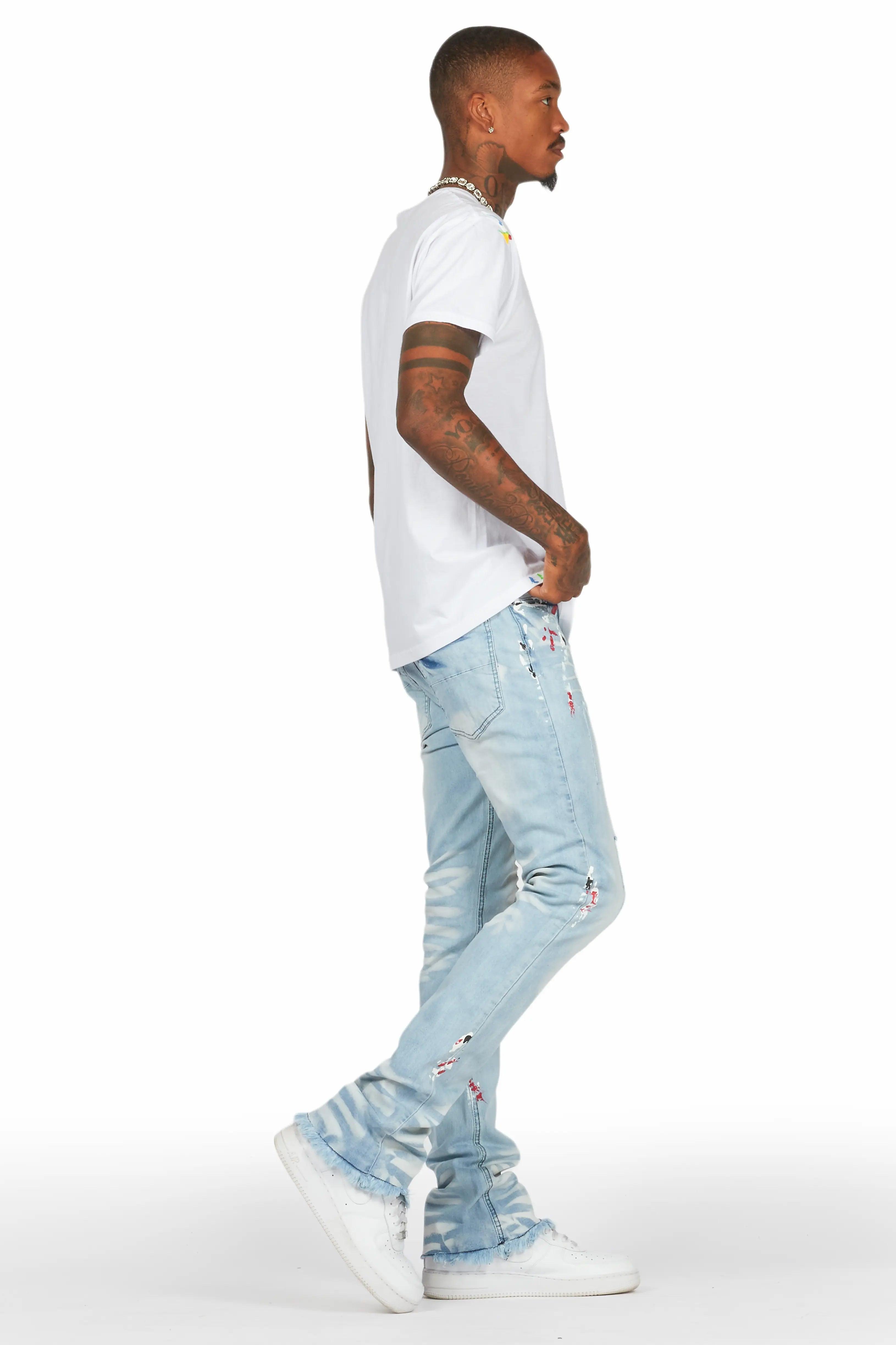 Alvar Blue Painter Stacked Flare Jean Male Product Image