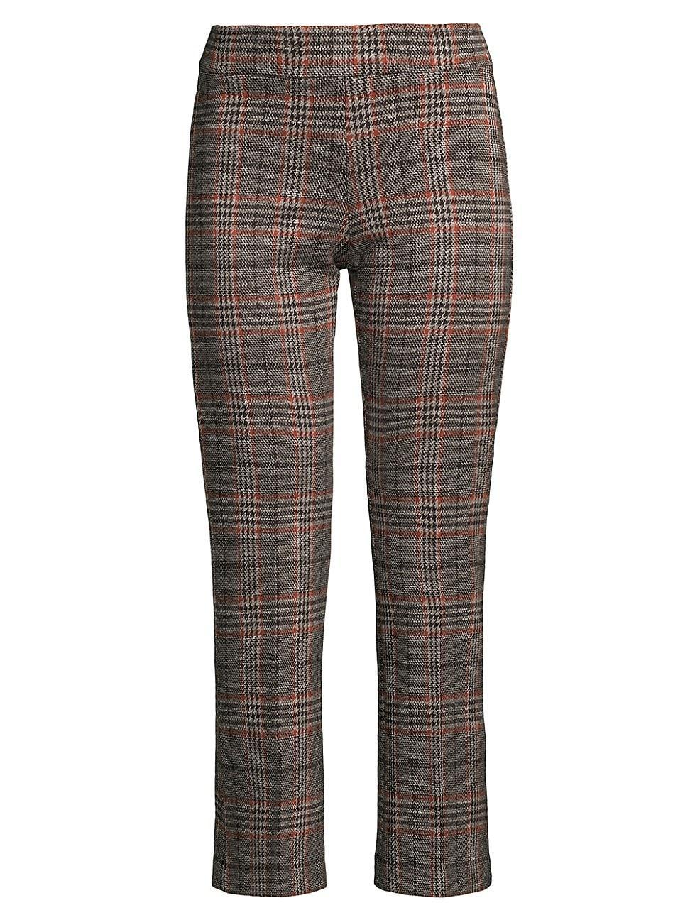 Womens Leo Plaid Cropped Flare Pants Product Image