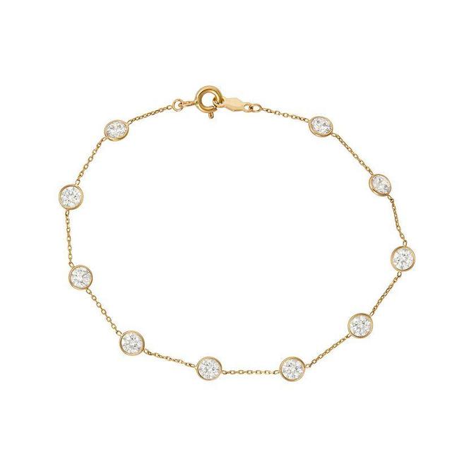 Tiara 10k Gold Station Bracelet, Womens Product Image