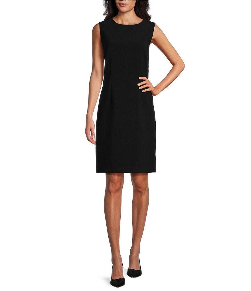 Caroline Rose Double Crepe Scoop Neck Sleeveless Sheath Dress Product Image