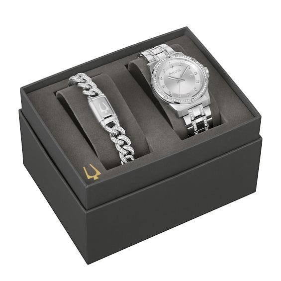 Men's Bulova Crystal Collection Watch and Bracelet Box Set (Model: 96K114) Product Image