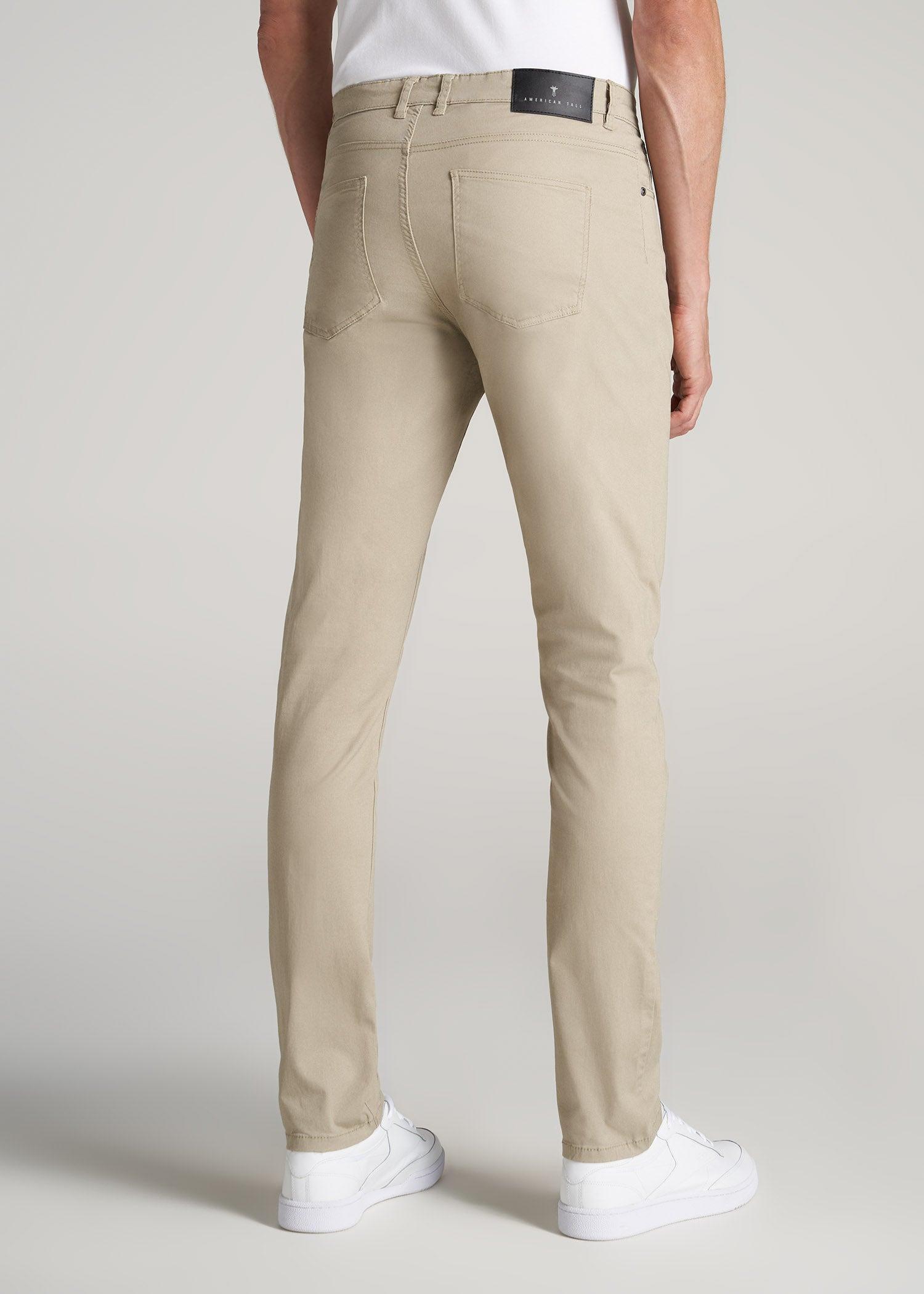 Carman TAPERED Fit Five Pocket Pants for Tall Men in Desert Khaki Product Image