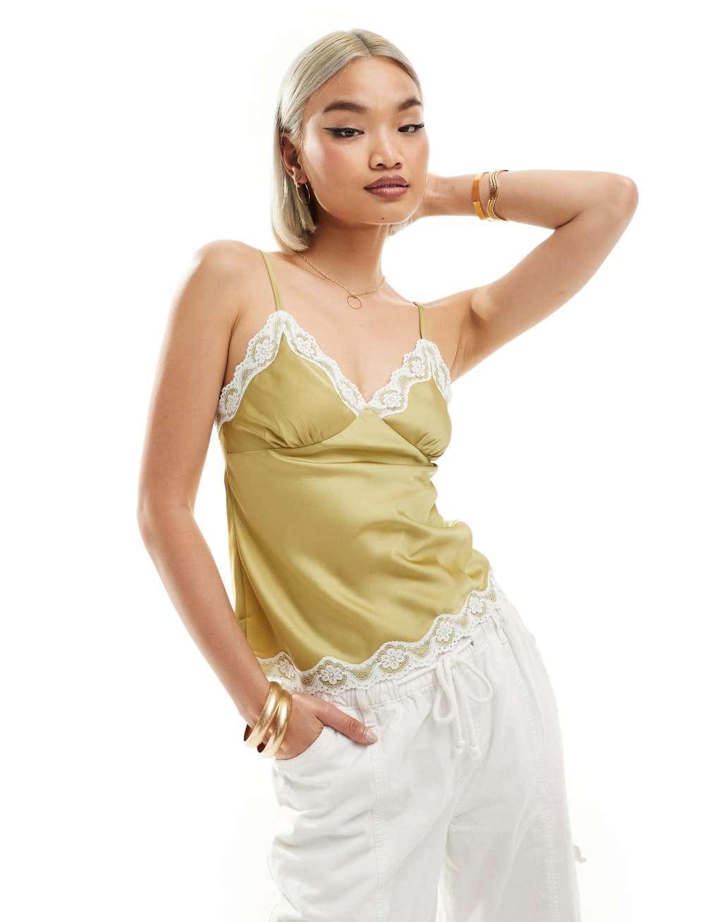 Reclaimed Vintage satin lingerie top Product Image