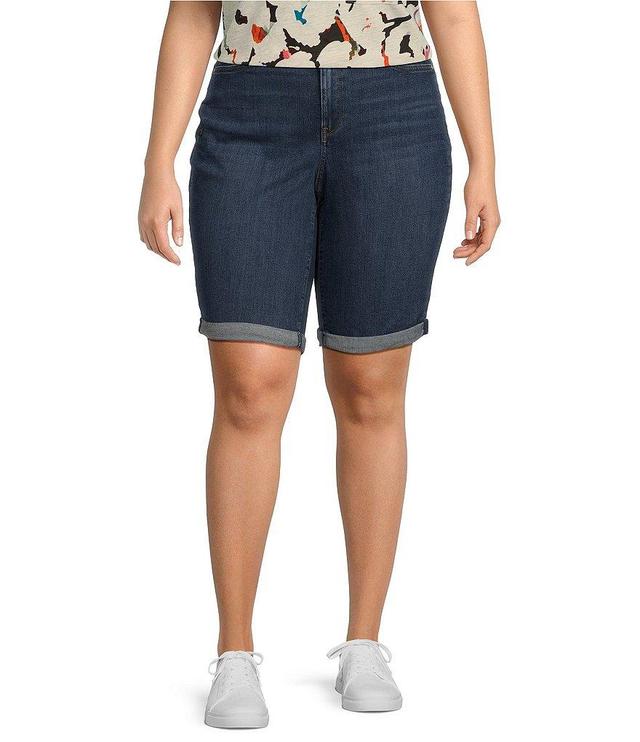 NYDJ Plus Size Briella Stretch Denim Roll Cuff Shorts Product Image