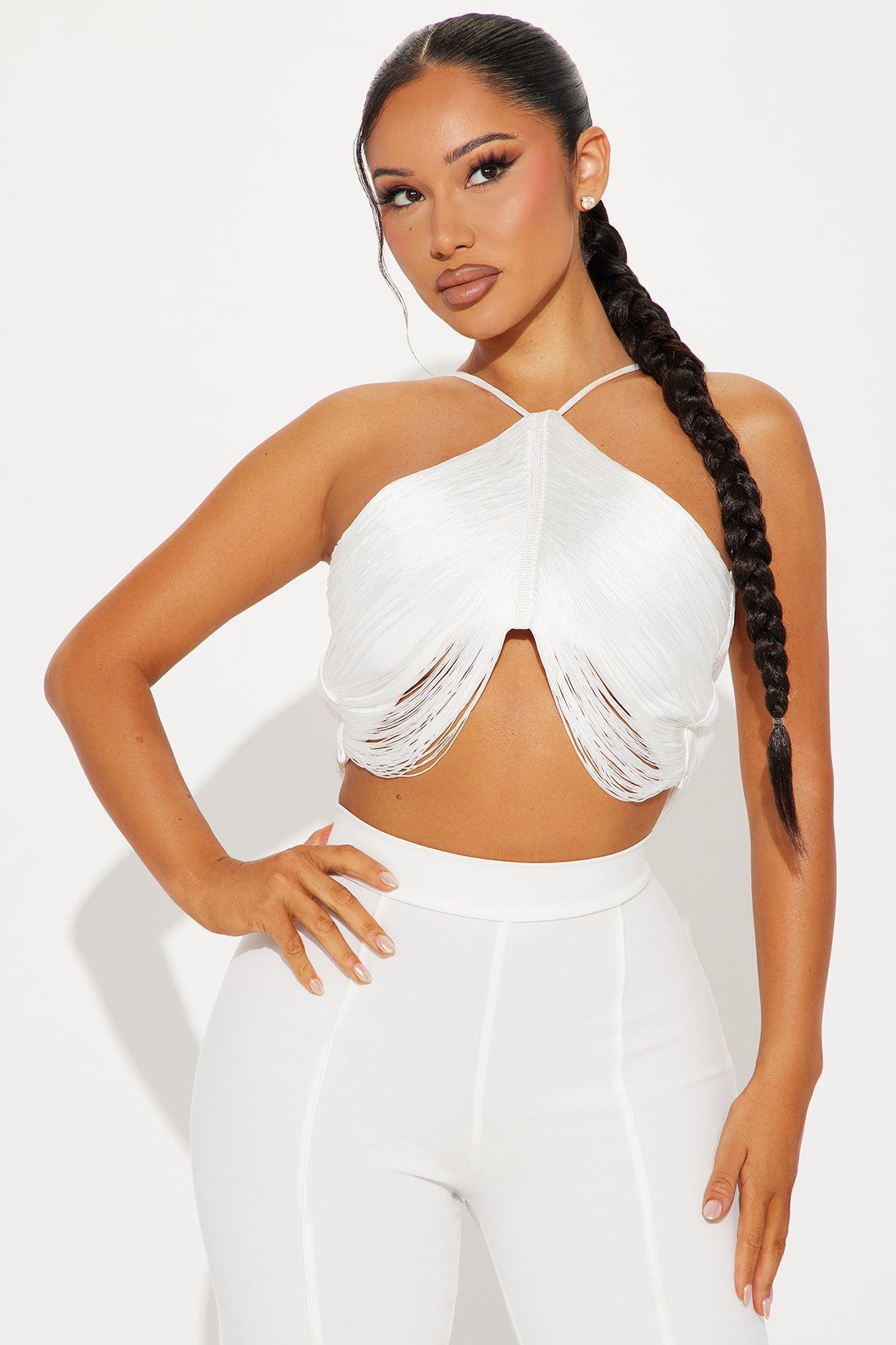 Francesca Fringe Top - White product image