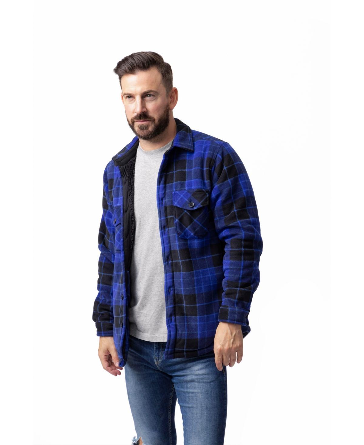 Heat Holders Mens Jax Long Sleeve Plaid Shirt Jacket - Cobalt Product Image