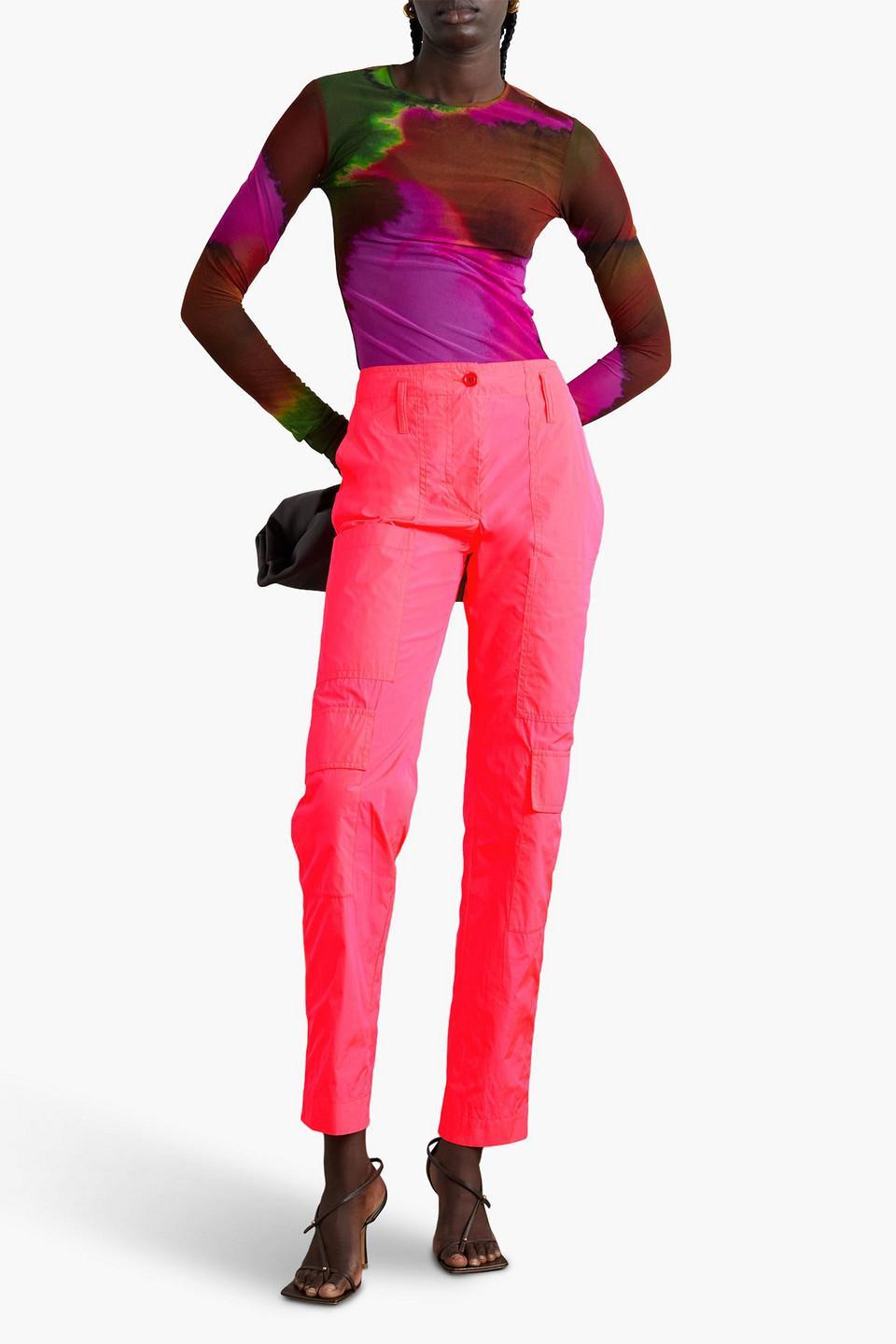 Poplin Straight-leg Pants In Bright Pink Product Image