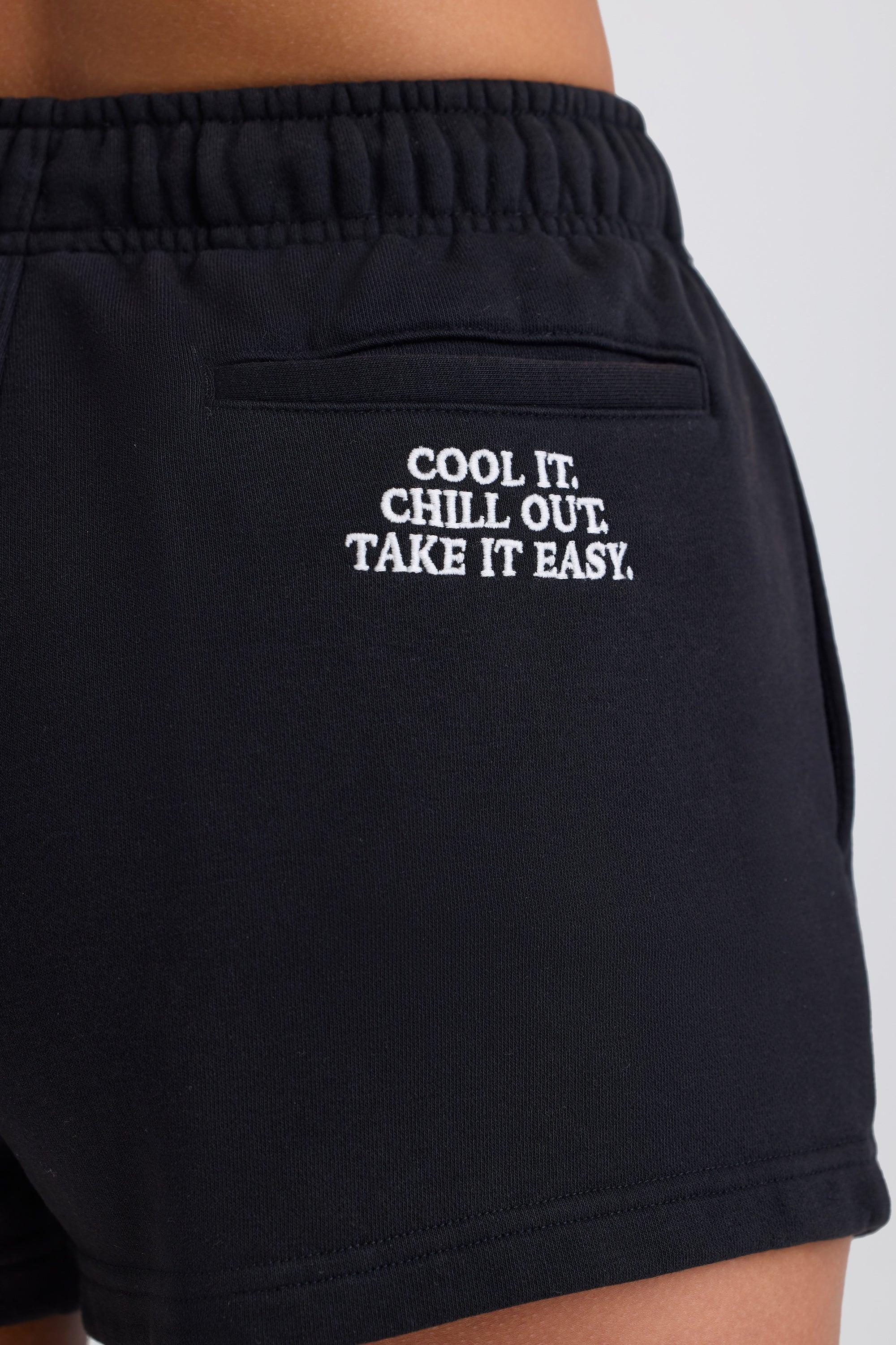 Mid-Rise Sweat Shorts in Black Product Image