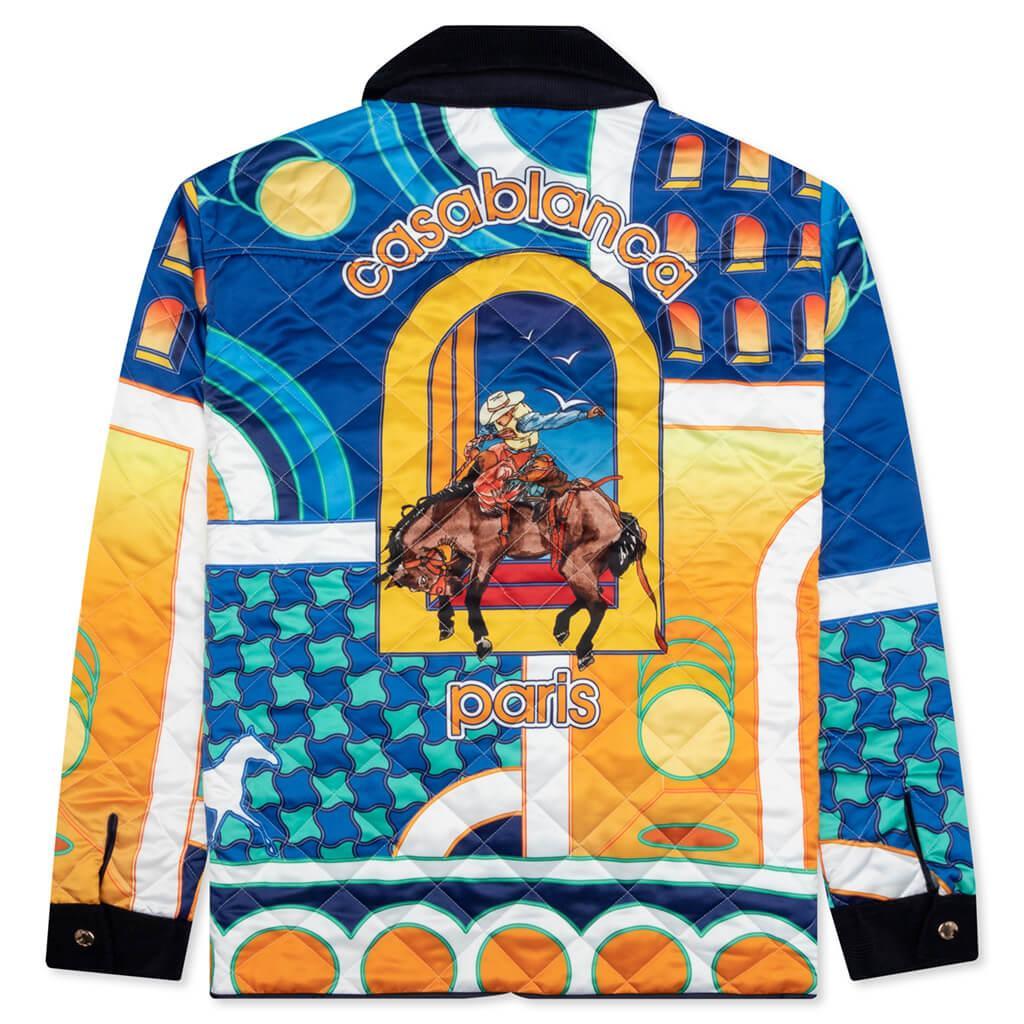 Paysage Quilted Poly Satin Shirt - Multi Male Product Image