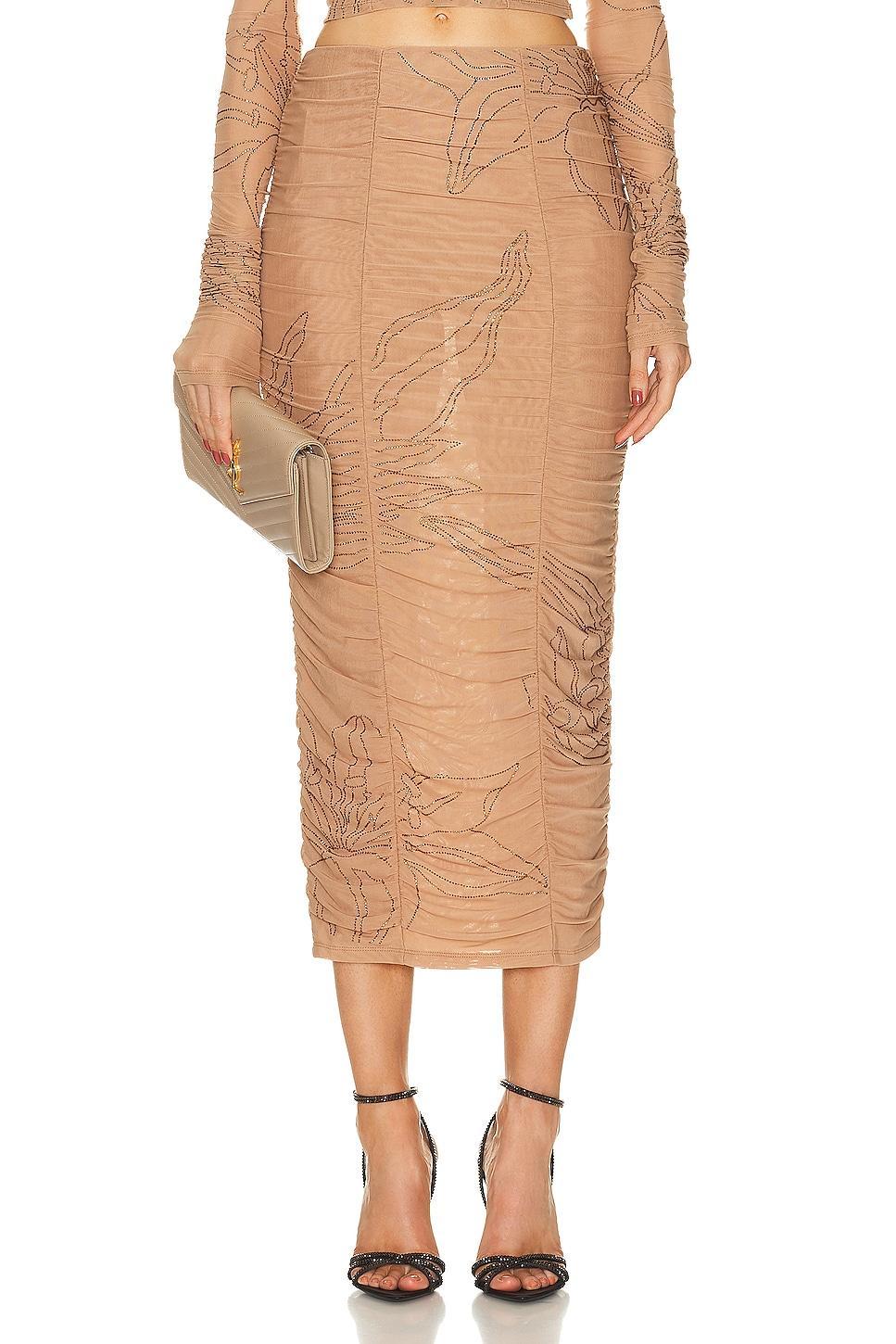 ROCOCO SAND Dream Midi Skirt Nude. (also in M, S). Product Image