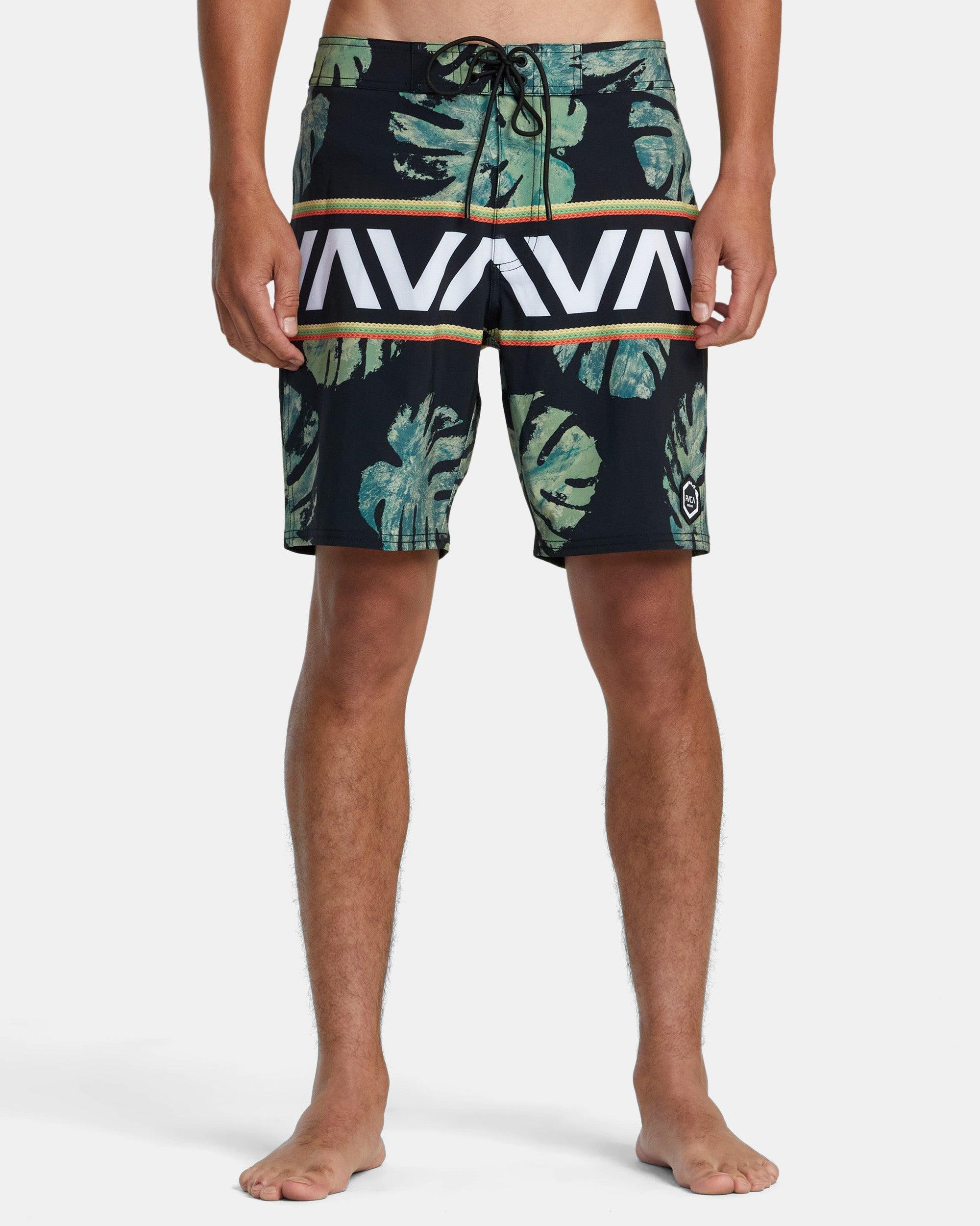 Oblow Hawaii Banded Boardshorts 18'' - Black Product Image