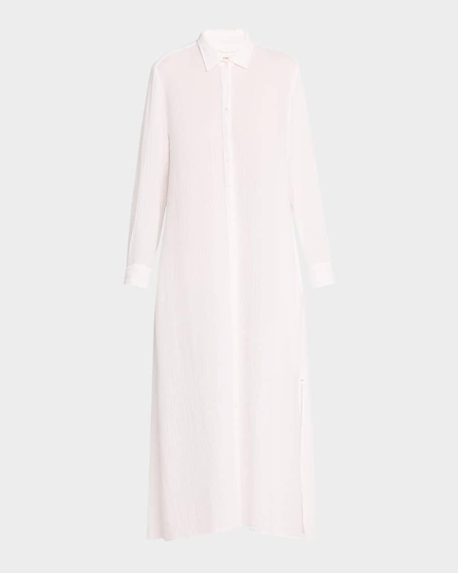 Boden Side-Slit Cotton Poplin Midi Shirtdress Product Image