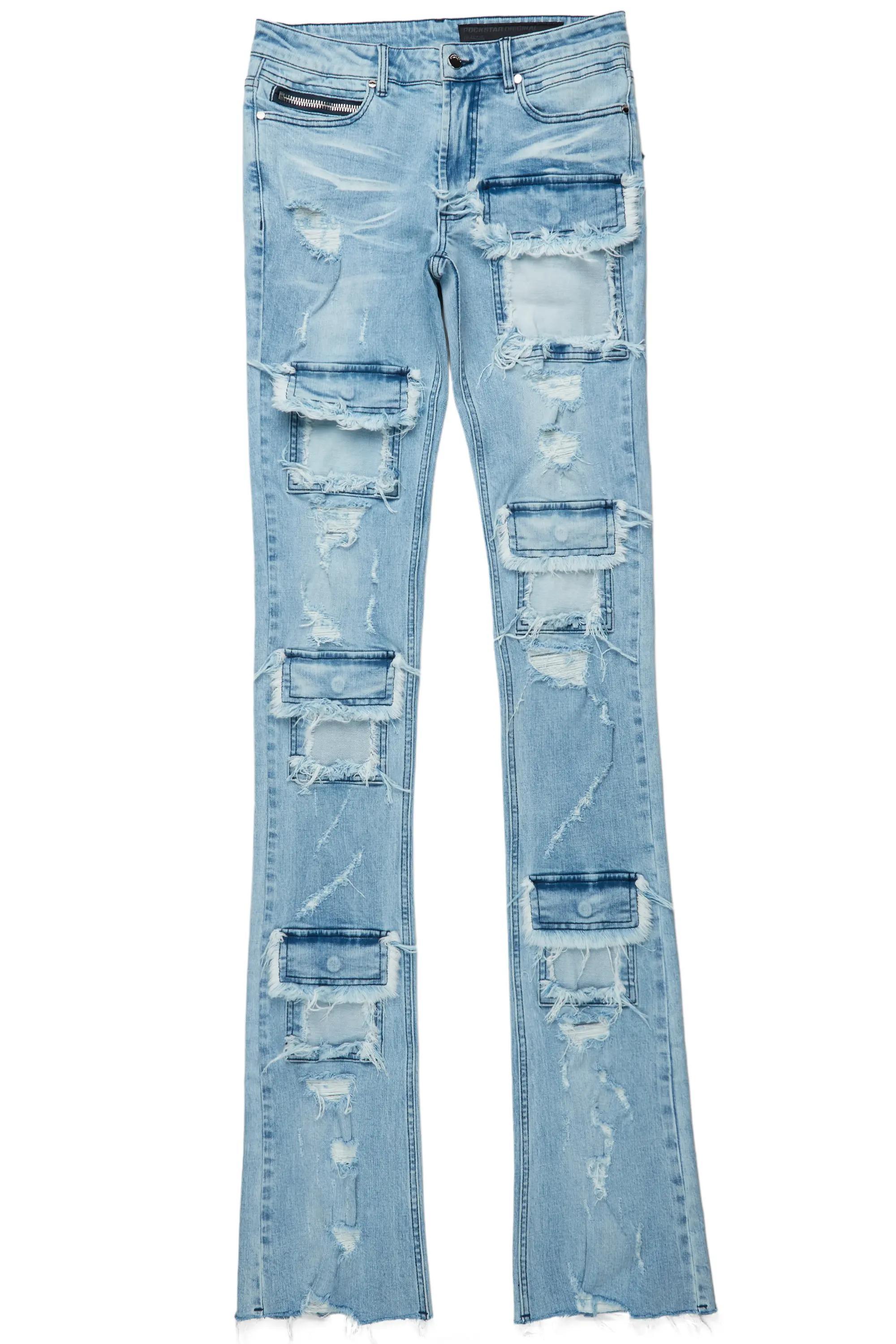 Petrus Blue Super Stacked Flare Jean Male Product Image