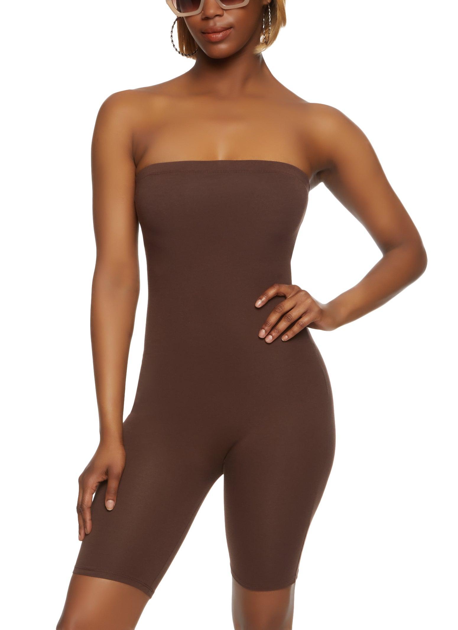 Womens Tube Biker Romper Product Image