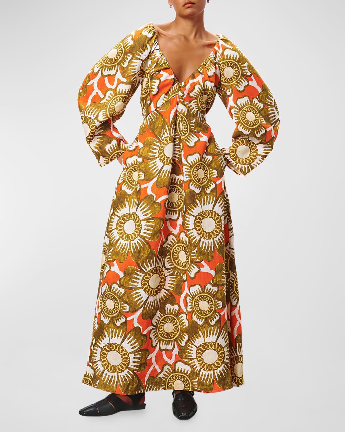 Womens Ophelia Floral V-Neck Maxi Dress Product Image