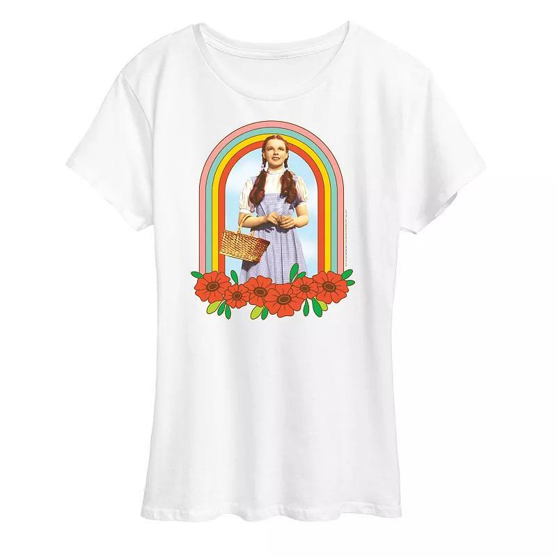 Womens Wizard of Oz Dorothy Rainbow Graphic Tee, Girls Grey Royal Blue Product Image