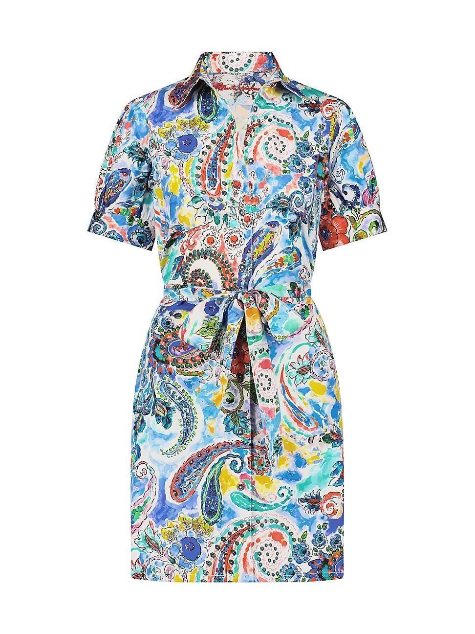 Womens Carolina Watercolor Paisley Shirtdress Dress Product Image