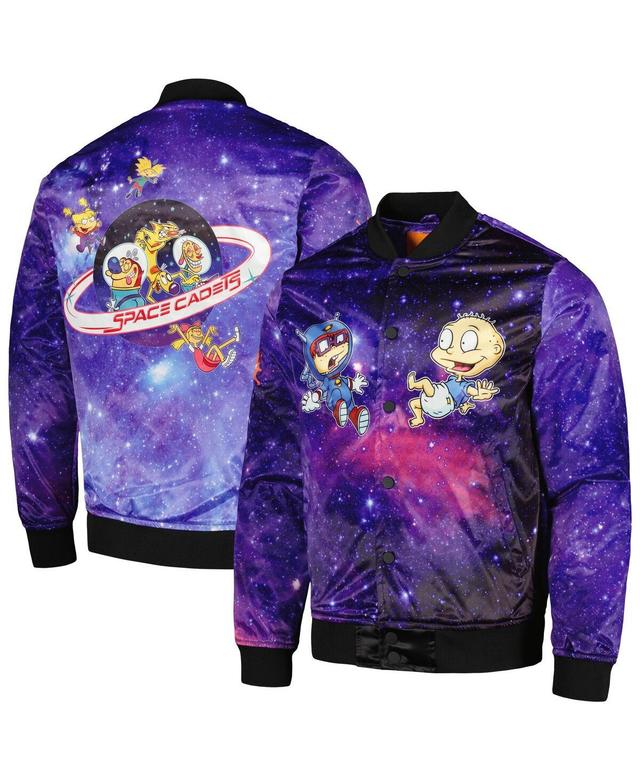 Mens Freeze Max Purple Rugrats Nickelodeon Graphic Satin Full-Snap Jacket Product Image