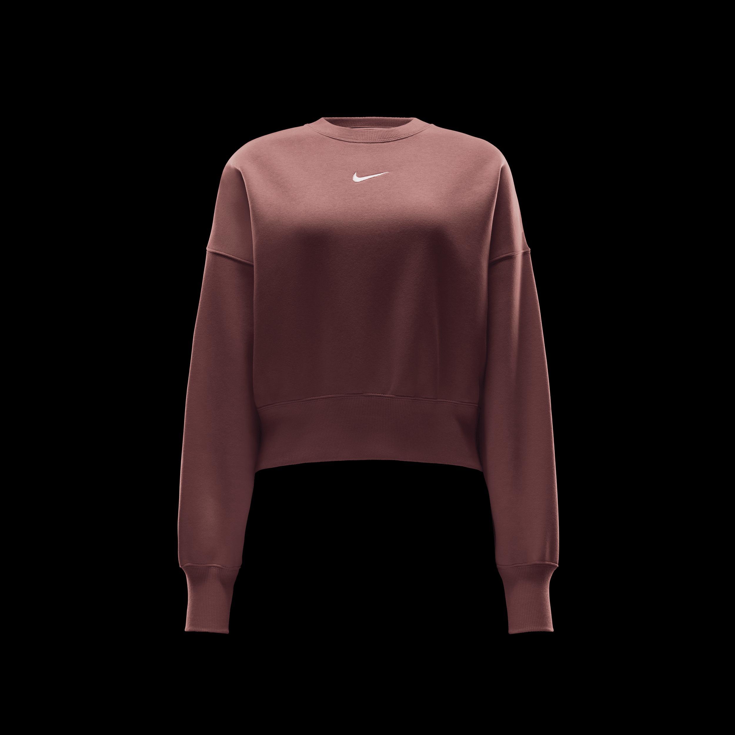 Nike Womens Nike NSW Phoenix OOS Fleece LBR Crew - Womens Pink/Sail Product Image