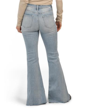 High Rise Split Cuff Jeans for Women | Polyester/Spandex/Cotton Product Image