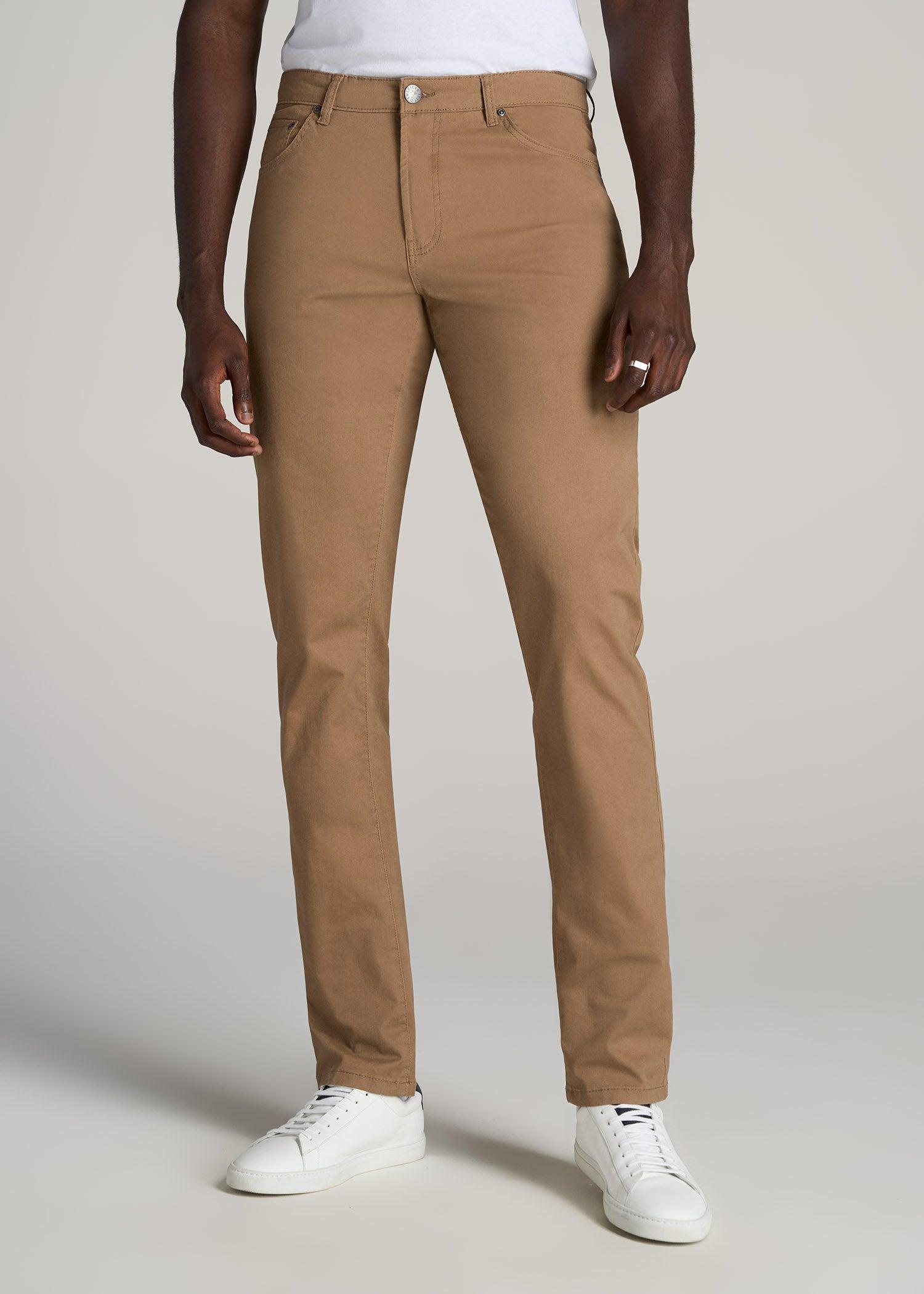 Carman TAPERED Fit Five Pocket Pants for Tall Men in Russet Brown Product Image