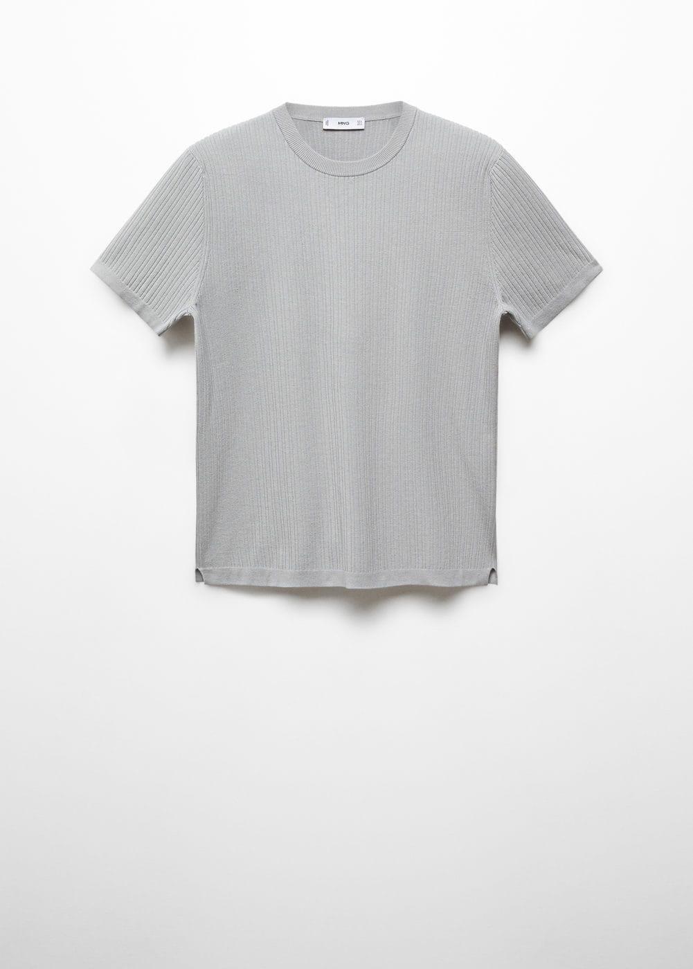 MANGO MAN - Ribbed knit t-shirt greyMen Product Image