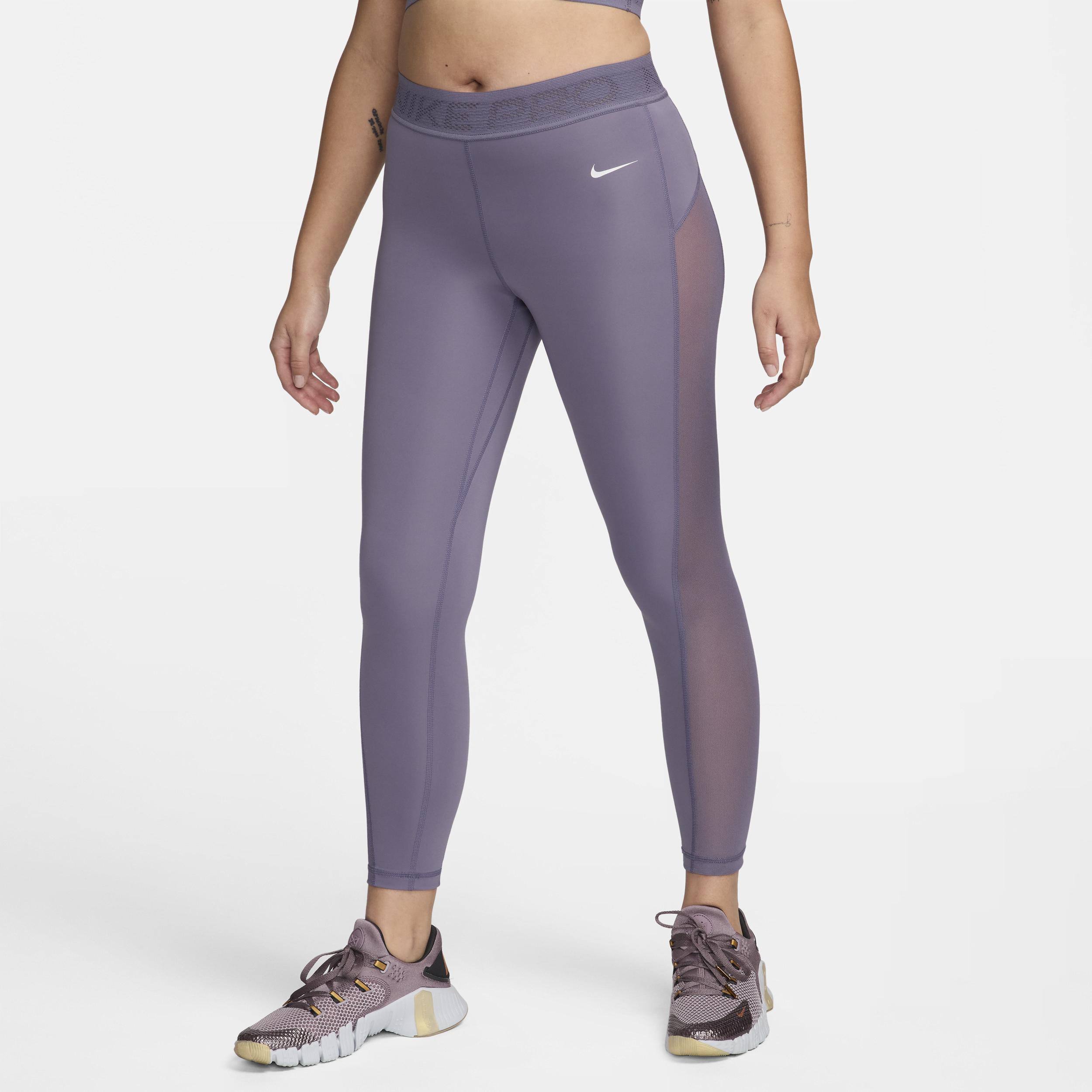 Women's Nike Pro Mid-Rise 7/8 Mesh-Paneled Leggings Product Image