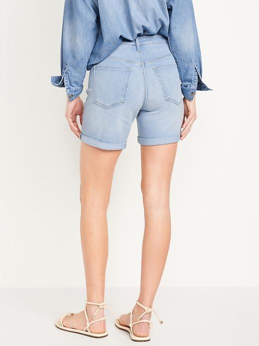 High-Waisted Wow Jean Shorts -- 5-inch inseam Product Image