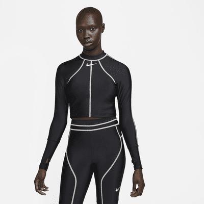 Nike Fusion Women's Long-Sleeve Hydroguard Crop Swim Top Product Image