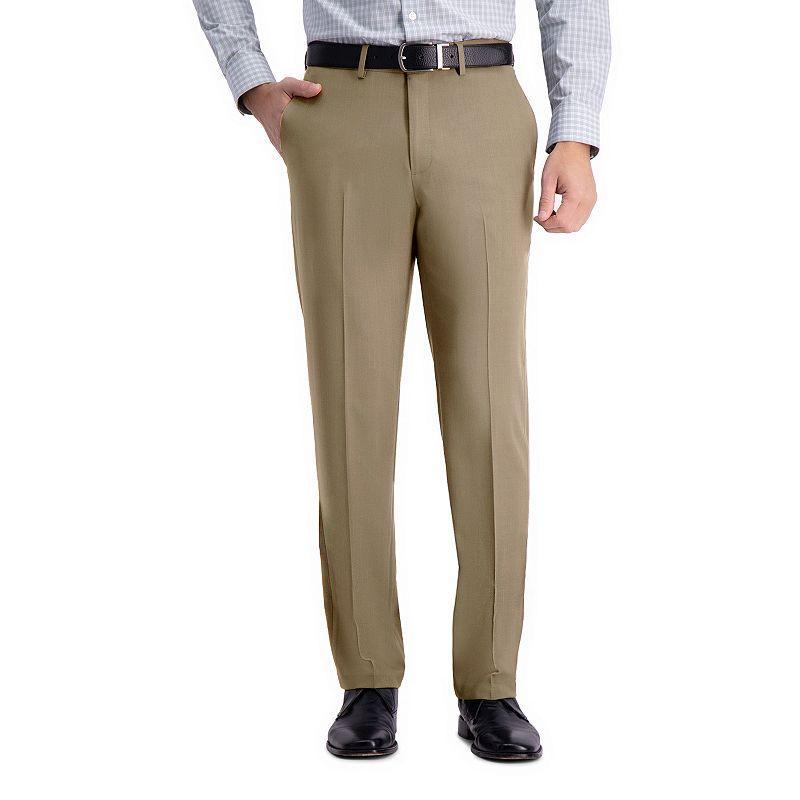 Mens Haggar Premium Comfort Straight-Fit Flat-Front Dress Pants Medium Green Product Image