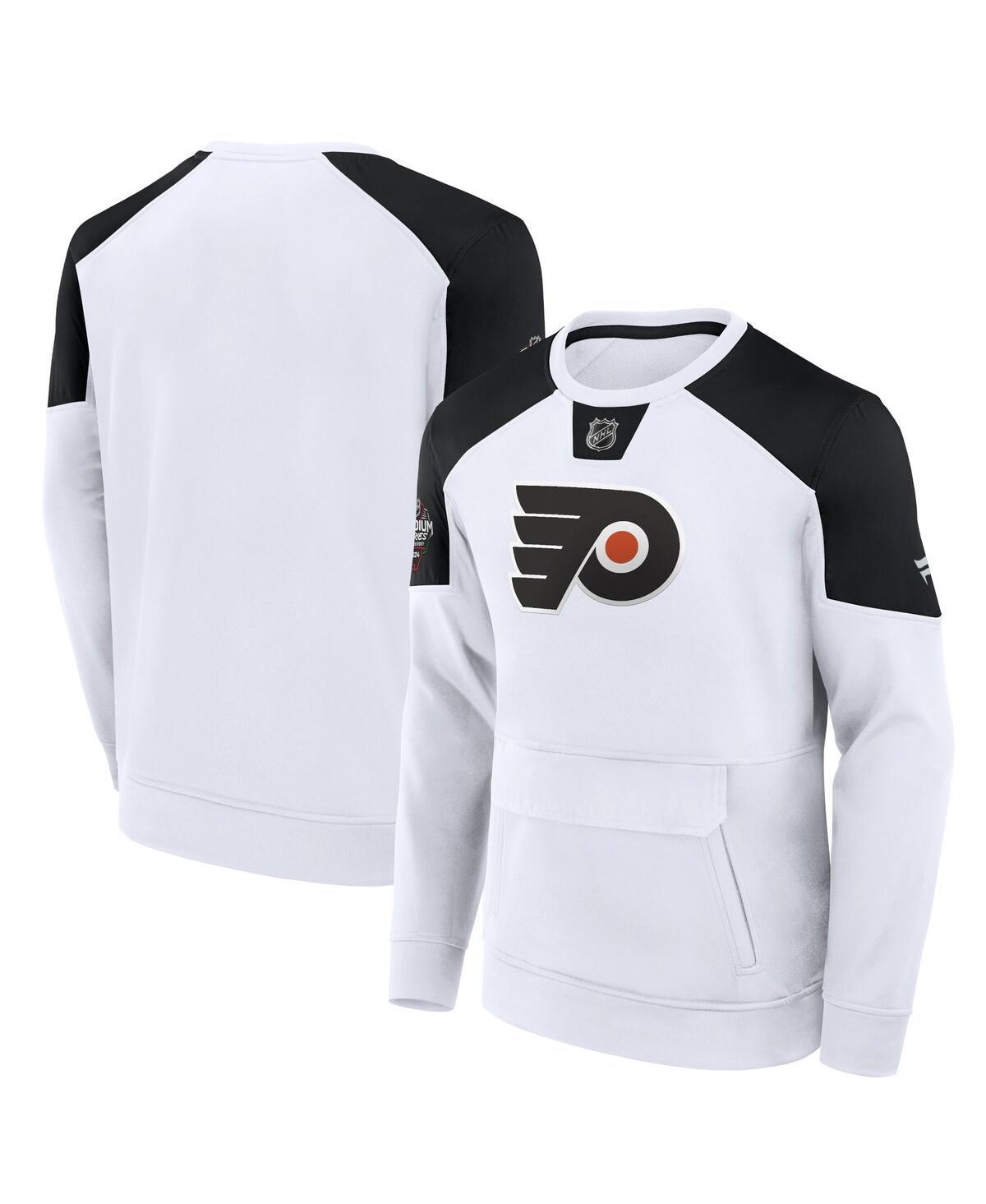 Mens Fanatics Branded White Philadelphia Flyers 2024 NHL Stadium Series Authentic Pro Fleece Logo Pullover Sweatshirt Product Image