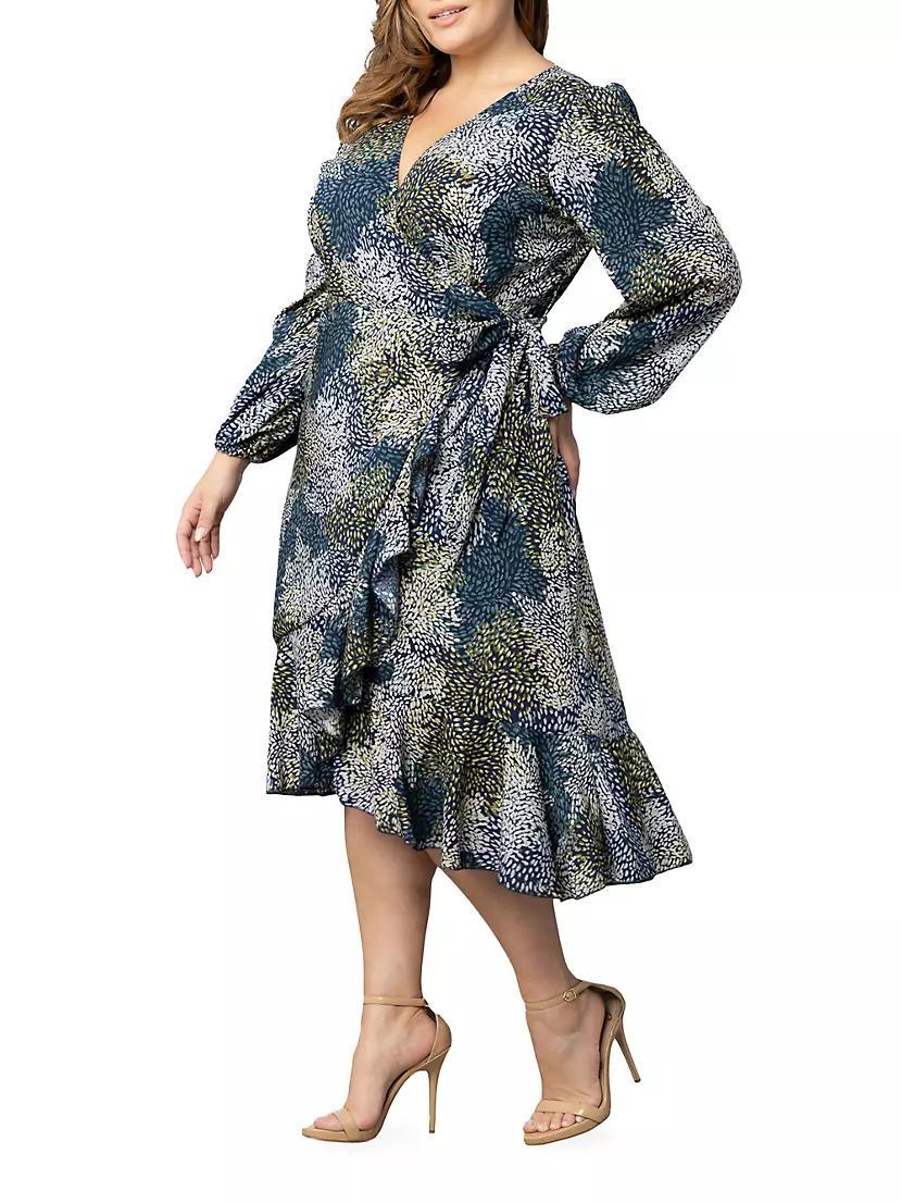 Julia Asymmetric Wrap Midi-Dress Product Image