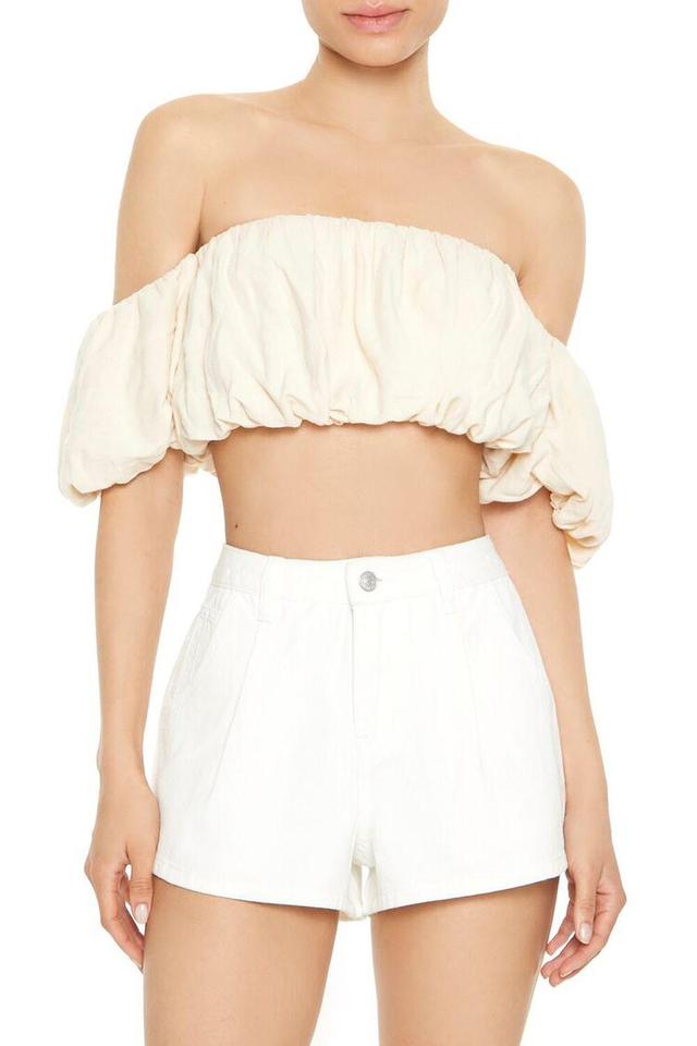 Satin Off-the-Shoulder Crop Top | Forever 21 Product Image